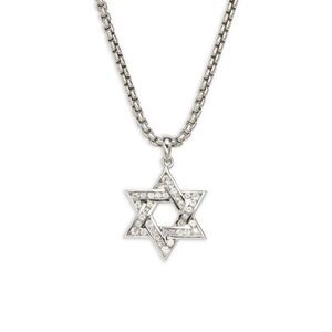 Effy Sterling Silver Diamond Star Of David Pendant Necklace